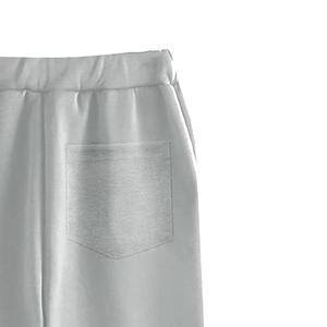 Ensemble de survêtement décontracté unisexe 2 pièces, collection automne, pull court pour femme, taille élastique avec cordon de serrage, léger - Product Image 4