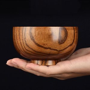 Elegante tazón de madera hecho a mano, tazón de madera con vetas naturales sin recubrimiento, diseño Wabi Sabi para servir comida, regalo, decoración. - Product Image 1