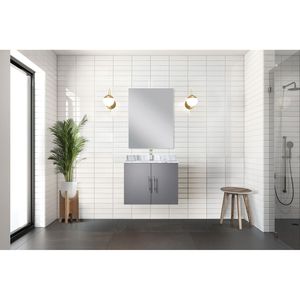 24 Pollici L X 22 Pollici Mobile Bagno Grigio Scuro con Top in Marmo di Carrara e Set Rubinetto per Bagni Piccoli - Product Image 3