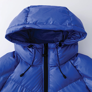 Hooded <b>Puffer</b> <b>Jacket</b> <b>Men</b> Winter Sporty Blue <b>White</b> Color Blocking Polyester Wadding Windproof Breathable Quick-Dry Zipper Front - Product Image 4