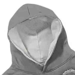 ชุดแทรคสูทปักโลโก้เชนิลล์แบบกำหนดเองสำหรับผู้ชาย สไตล์ Y2K สตรีทแวร์ สีเทา ลายดาวปัก ชุดฮู้ดดี้และกางเกงจ็อกเกอร์ทรงโอเวอร์ไซส์ ผ้าฟลีซสองชิ้น - Product Image 4