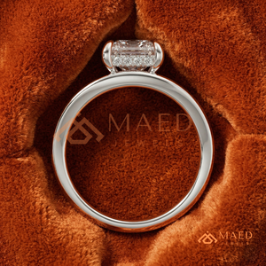 925 Sterling <b>Silver</b> Princess Cut Engagement <b>Ring</b> - V-Shaped Wishbone <b>Solitaire</b> <b>Ring</b> - Product Image 3