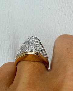 Igi/gia แล็บปลูกวินเทจ14K สีขาวทองแต่งงาน/หมั้นแหวนเพชรสำหรับทุกเพศของขวัญงานปาร์ตี้ครบรอบลูกแพร์ตัดเพชร - Product Image 2