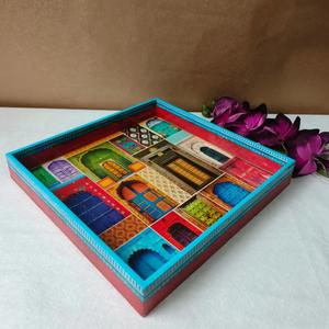 Nouveauté : Plateau de service rectangulaire en MDF émaillé imprimé, pour la maison, le thé, le café et le petit-déjeuner - Product Image 2