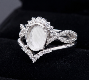 Genuine 925 Sterling Silver 8x6mm Halo Pear Shape Women's Keepsake Jewelry Prong Setting Eco Friendly Gold Findings Components - Product Image 1