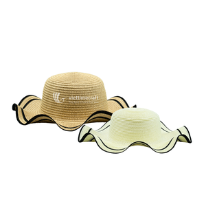 Sombrero de Paja con Borde Ancho Festoneado, Estilo Y2K, para Verano, Playa, Viajes al Aire Libre, con Lazo de Cinta y Detalles de Perlas para Mujer - Product Image 2