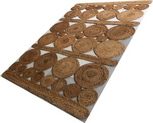 Prix d'usine Prix fabricant Directement de l'usine Tapis tressé en jute de couleur naturelle, cousu à la main en Inde, écologique, pour intérieur - Product Image 2