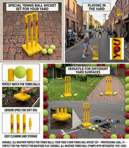 Stumps de Críquet de Plástico PVC Duradero con Base y Varillas, Portátiles para Entrenamiento de Críquet al Aire Libre - Product Image 3