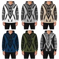 Sweat-shirt à capuche unisexe personnalisé avec imprimé tribal Dashiki, streetwear d'hiver, hip-hop, veste en polaire surdimensionnée, sweat-shirt décontracté