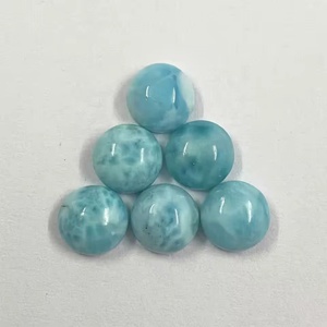 ลาริมาร์ธรรมชาติ 9 มม. ทรงกลมแบนหลังเรียบ คาโบชอง ลาริมาร์แท้ พลอยกึ่งมีค่า เม็ดพลอยหลวม สำหรับทำเครื่องประดับหรูหรา จากผู้ผลิต - Product Image 4