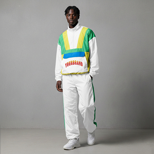 Top Quality Custom Printed logo color block 100% nylon Oversized Men's 2-Piece Set Streetwear Breathable <b>hip</b> hop man tracksuit - Product Image 1