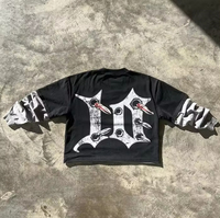 Ensemble T-shirt et short tricoté décontracté unisexe Hell High Street Fashion, 100 % coton, coupe oversize, respirant, anti-plis