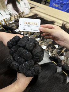 Extensions de vague de corps de trame de cheveux humains de qualité supérieure 100% à double tirage, cuticules alignées, faisceaux de trame de machine soyeux et doux avec des cheveux de bébé - Product Image 3