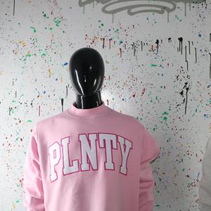 PLNTY PINK <b>Mock</b> <b>Neck</b> Sweatshirt 100% WHITE Applique Embroidery wide <b>neck</b> Sweatshirt Finer Threads - Product Image 4