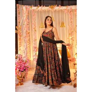 Vestido Anarkali de Diseñador y Dupatta para Fiesta - Talla XS - Product Image 2