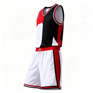 Ensemble de maillots de basket-ball personnalisés par sublimation, unisexe, sans manches, bicolore, impression 00 au dos, adulte, toutes saisons, respirant, coupe athlétique - Product Image 3