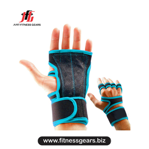 ถุงมือฟิตเนสหนัง PU สำหรับผู้ชาย ยี่ห้อ JUST FITNESS GEARS แบบครึ่งนิ้ว สำหรับยกน้ำหนัก ออกกำลังกาย สายรัดข้อมือปรับได้ น้ำหนักเบา แห้งเร็ว - Product Image 3