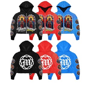 Sweat à capuche zippé surdimensionné vintage délavé à effet usé avec impression en relief pour homme, style streetwear personnalisé - Product Image 5