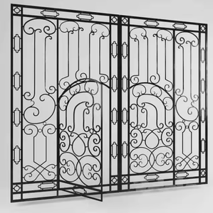 Portail de luxe en fer forgé décoratif pour allée, portail d'entrée de jardin en métal, porte à double battant, panneau de portail principal de villa - Product Image 2