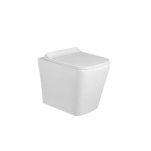 WC mural en céramique monobloc Viva Rimless Luxurious EWC, design moderne carré, avec siphon en P et abattant à fermeture douce, pour villas et hôtels - Product Image 1