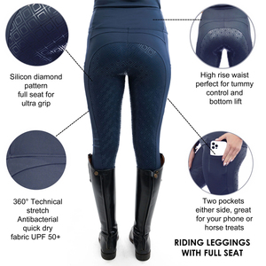 High Quality Custom Women's Silicon <b>Equestrian</b> Horse Riding <b>Leggings</b> Tights Baselayer Set Manufactured by Factory - Product Image 6