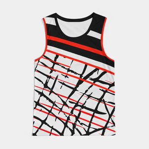 เสื้อกล้ามพิมพ์ลายผู้ชาย คอกลม แห้งเร็ว สไตล์สปอร์ต สีดำ ขาว แดง พิมพ์ลาย ผ้าถักโพลีเอสเตอร์ - Product Image 6