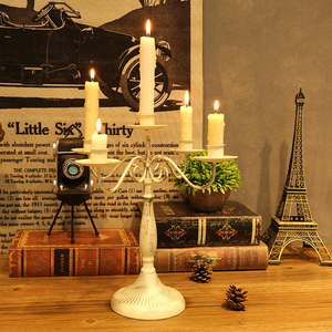 5 Arms Metal Candelabra Candlestick Silver European Elegant Candle Holder for Home Decoration - Product Image 3