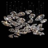 Lustre suspendu moderne en acier inoxydable avec LED, décoration artistique, boule de verre unique, pour la maison, le hall, l'hôtel, le lobby
