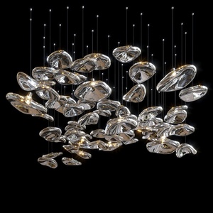 Lampadario a Sospensione LED Moderno in Cromo, Lampada Unica con Sfere di Vetro a Bolle per Casa, Sala, Hotel, Lobby, Villa - Product Image 2