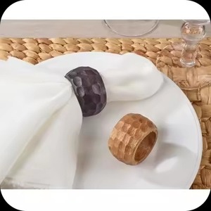 Ensemble d'anneaux de serviette en bois de luxe, accessoire de table élégant pour dîners haut de gamme, mariages, banquets, restaurants, hôtels et événements - Product Image 3