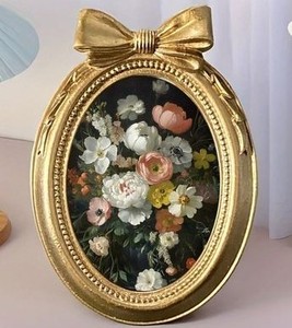 Premium Gold Oval <b>Picture</b> <b>Frame</b> Decorative Photo Display <b>Frame</b> <b>for</b> Tabletop <b>Wall</b> Mount Classic Interior Home Hotel Decoration - Product Image 6