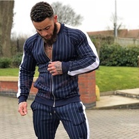 Setelan Olahraga Pria, Baju Olahraga, Sweatshirt, Fitness, Santai, Setelan Aktif, Jaket Zipper, Pakaian Latihan, Tracksuit, Buatan Pakistan