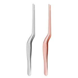 Pince à épiler chirurgicale incurvée de haute qualité pour le nettoyage des oreilles, couleur or rose, 14 cm, pour kit d'instruments d'extraction de cérumen - Product Image 2
