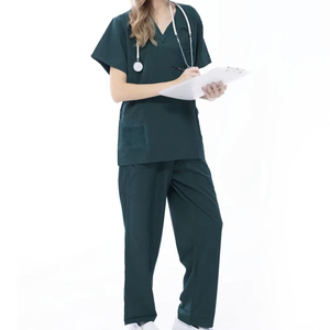 2026 Women Medical <b>Scrubs</b> <b>Set</b> – Knitted Spandex Polyester Nurse Hospital Uniform - Product Image 2