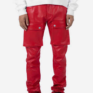 Pantalons et pantalons pour hommes, nouveau design, pantalons cargo en cuir, design à grandes poches, mode streetwear - Product Image 2