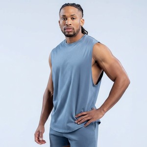 Camisetas sin mangas para hombre de corte oversize, de tejido grueso, estilo urbano con hombros y axilas caídos, al por mayor - Product Image 6