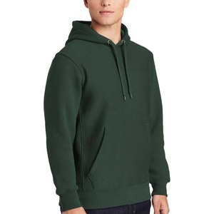 Sudadera con Capucha para Hombre, Color Verde Oscuro, Corte Regular, Color Sólido, Algodón, Informal, con Bolsillo Delantero - Product Image 1