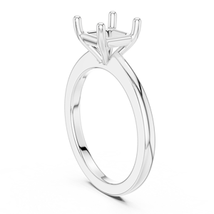 Anillo de Oro Blanco Sólido de 14k de Lujo con Diamante Cultivado en Laboratorio, Corte Asscher, Cuatro Puntas, a un Precio Razonable - Product Image 3