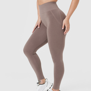 Custom Logo Hot Sale Lightweight Knitted Seamless Fitness Wear <b>Women</b> <b>Leggings</b> Mid Waist Active Elastic Yoga Pant - Product Image 2