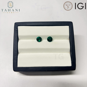 พลอยมรกตสีเขียวทรงกลมสังเคราะห์จาก AG Lab สำหรับทำเครื่องประดับ ได้รับการรับรองจาก IGI ขนาด 6 มม. ถึง 14 มม. - Product Image 2