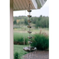 Chaîne de pluie en cuivre haut de gamme, décorative pour extérieur, faite à la main, finition polie, contrôle du débit d'eau, pour jardin, design personnalisable