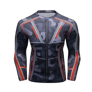 Maillot de compression blanc et gris à manches longues, sublimé, pour le sport, avec tissu extensible à séchage rapide et haute performance - Product Image 5