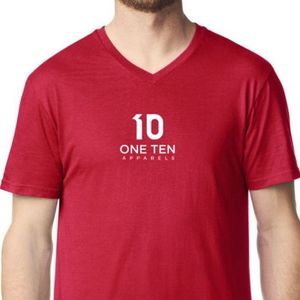 Camiseta de Cuello en V para Hombre, Color Rojo Cereza, Ligera, Suave, Transpirable, Manga Corta, Informal, Básica, Mezcla de Algodón, para Uso Diario - Product Image 4