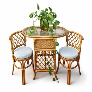 Wholesales Midcentury Bamboo Garden <b>Table</b> Chair Set Eco-Friendly Round Design Coffee <b>Table</b> <b>Space</b> <b>Saving</b> <b>Dining</b> Tablet Garden Set - Product Image 3