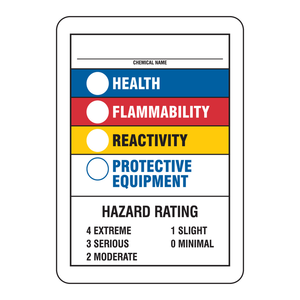 Panneau de signalisation de sécurité chimique Brady en PVC avec indicateurs de risque pour les laboratoires et les sites industriels - Product Image 2