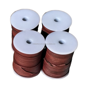 Cordones de cuero planos hechos a mano para la fabricación de joyas, varios accesorios y componentes de joyería de 4mm, 5mm y 6mm - Product Image 1