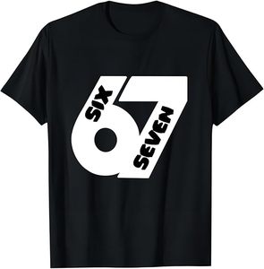 เสื้อยืดลำลองผู้ชายพิมพ์ลาย Six Seven 67 สีขาว แขนสั้น คอกลม ทรงปกติ ผ้าเจอร์ซีย์คอตตอน - Product Image 3