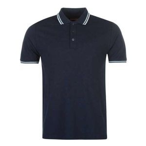 Polo de Manga Corta Azul Marino para Hombre con Ribete en Contraste, Corte Regular, Camiseta Casual de Punto Piqué - Product Image 3