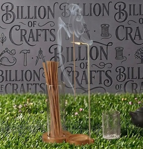 Support d'encens en bambou Billion Of Crafts avec base en bois, tube en verre et support en laiton, diffuseur d'aromathérapie, utilisation toute saison - Product Image 3