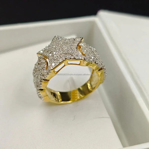 Anillo de Hip Hop con Eslabones Cubanos y Estrellas con Incrustaciones de Rodio, Plata de Ley 925, Regalos de Compromiso y Aniversario, Anillo para Fiestas - Product Image 2